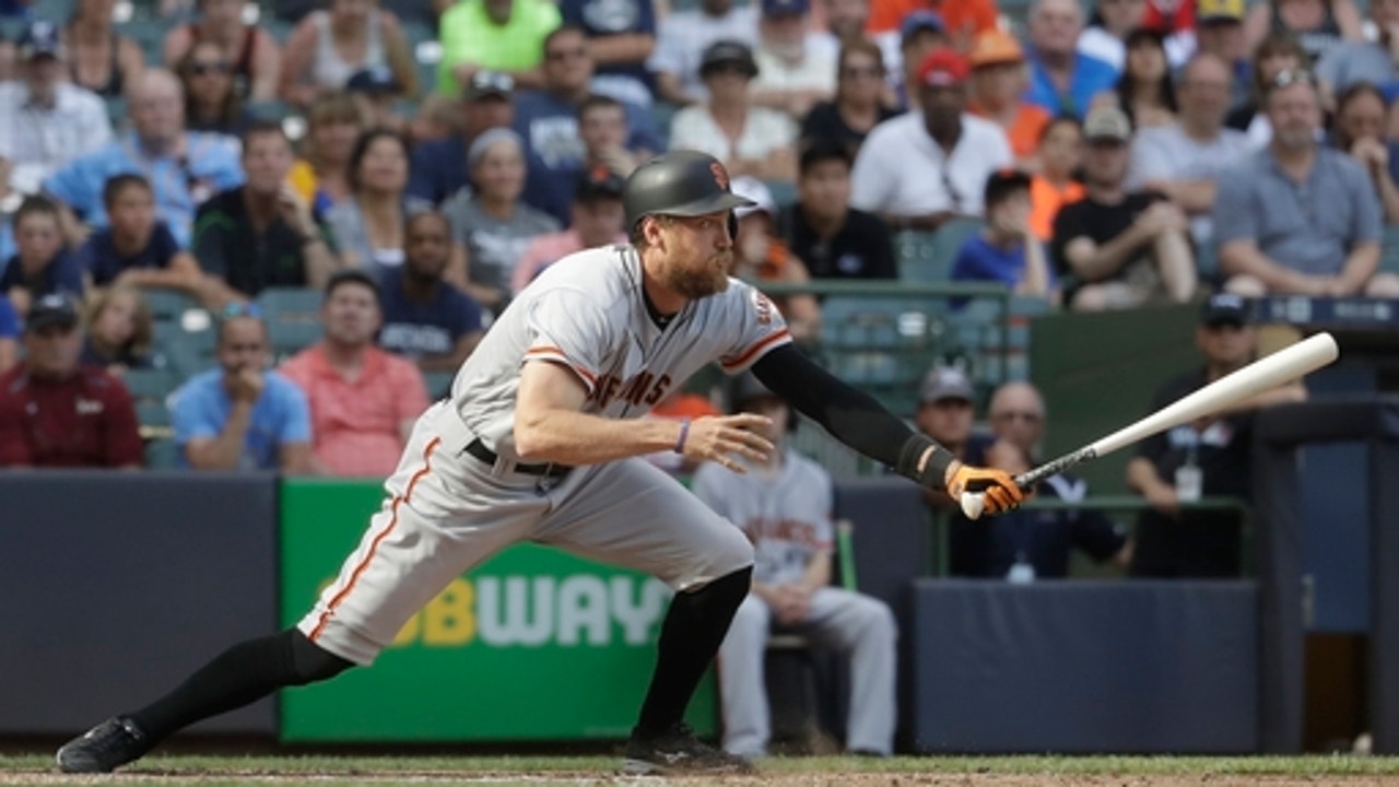 Giants get 4 in 10th, hold on for wild 9-5 win over Brewers (Jun 08, 2017)